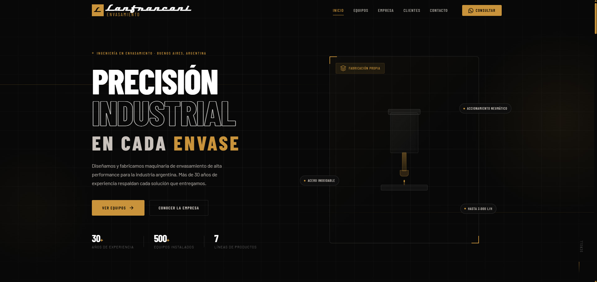 Lanfranconi Envasamiento — Desarrollo web profesional por INTEA Corporate (Buenos Aires)